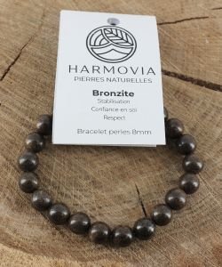 Bracelet Bronzite - Perles 8mm, 1 pièce